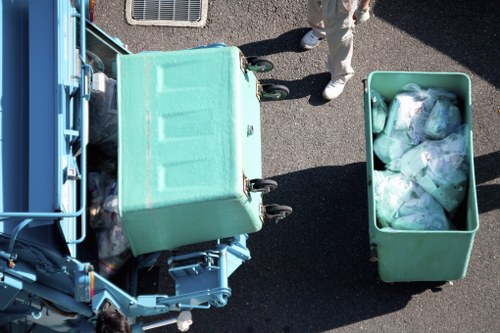 Clean workspace with proper waste removal